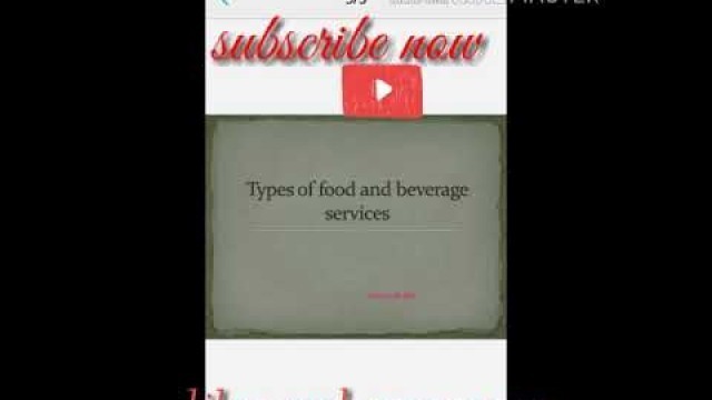 'How many types of service of Food and beverage service'