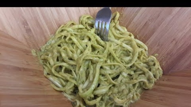 'Spicy Avocado Sauce with Zucchini Noodles'