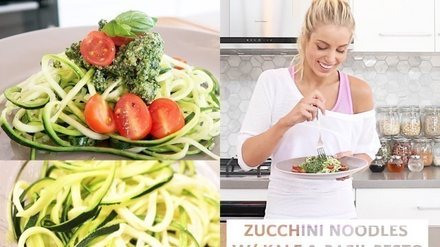 'How to make Zucchini Noodles + Healthy Pesto!'