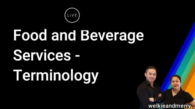 'Food and Beverage Services - Terminology part'