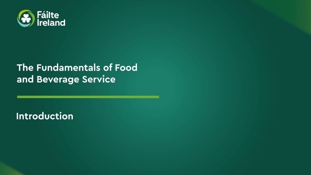 'Introduction | Fundamentals of Food & Beverage Service'