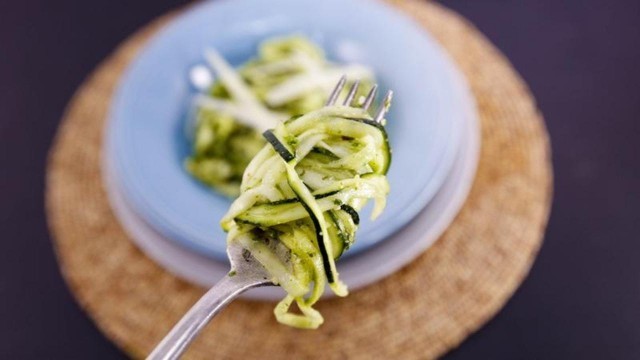 'Zucchini Noodles with Pesto and Parmesan'