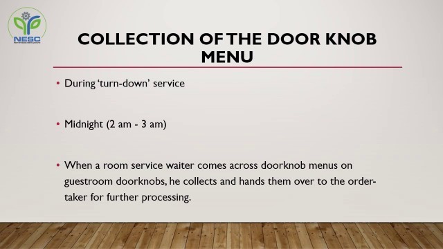 'Take Room Service Order IV | Food & Beverage Service'