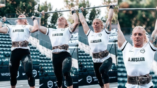 'Andrea Nisler Clean and Jerks 231 lb. at the Dubai CrossFit Championship'