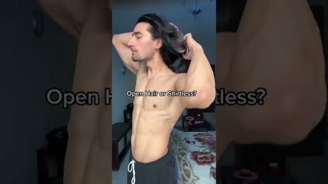 'Shirtless or Open Hair?#shirtless #hairstyle #malemodel #fashion'