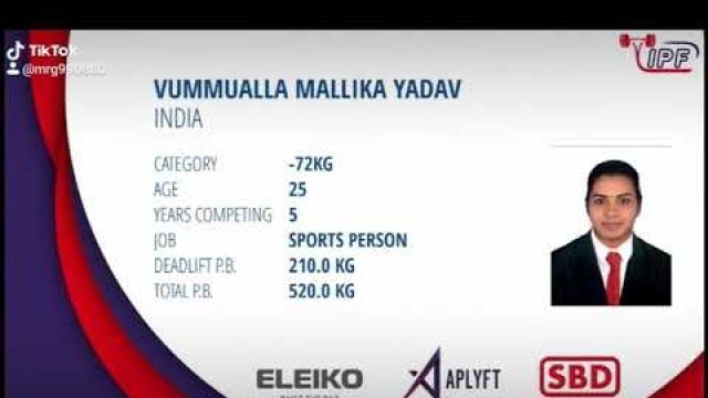 '#MallikaRaghavendergoud #personal_fitness_trainer Open world powerlifting championship..2019 DUBAI'