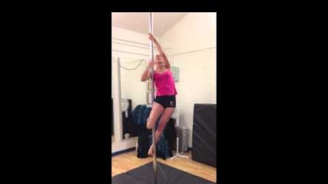 'Jan playing around at Emily\'s pole fitness'