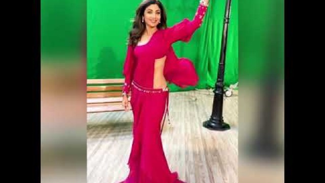 'Shilpa Shetty Red Saree Video || Shilpa Shetty'