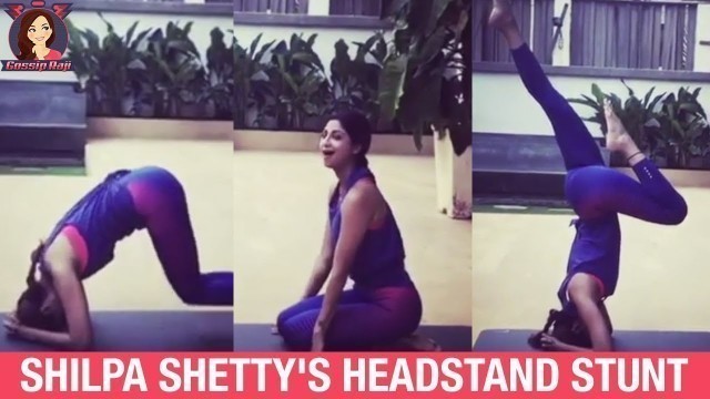 'Shilpa Shetty Headstand | Shilpa Shetty Yoga Session | Bollywood Celebs Workout Videos | Gossip Raji'