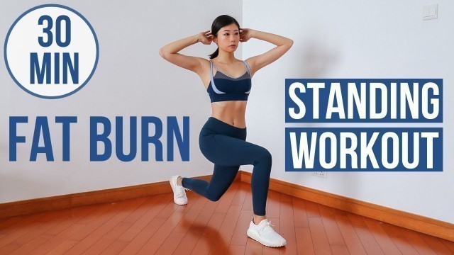 '30 min Full Body Fat Loss Standing Workout (No Jumping) | Quiet Cardio, No Yoga Mat Needed ~ Emi'