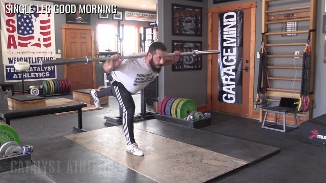 'Single Leg Good Morning - Olympic Weightlifting Exercise Library - Catalyst Athletics'