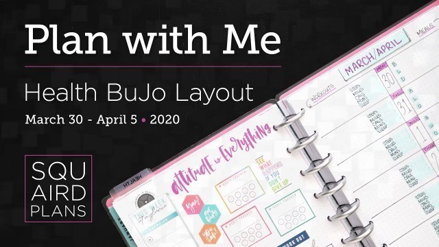 'Plan with Me :: Health & Fitness Bullet Journal Layout #1 :: Squaird Plans :: Classic Happy Planner'