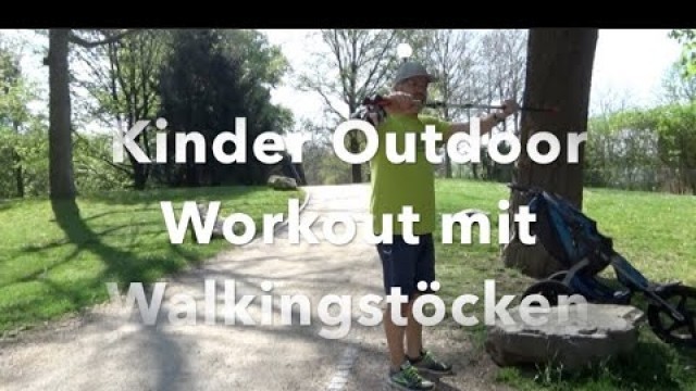 'Kinder Outdoor Workout mit Walkingstöcken'