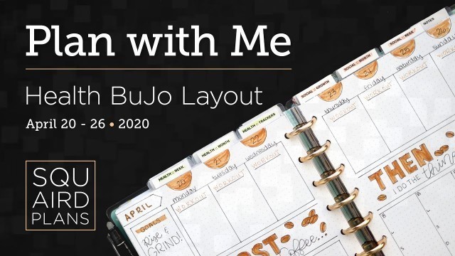 'Plan with Me :: Health & Fitness Bullet Journal Layout #4 :: Squaird Plans :: Classic Happy Planner'