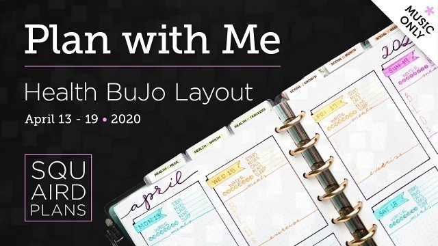 'Plan with Me :: Health & Fitness Bullet Journal Layout #3 :: Squaird Plans :: Classic Happy Planner'