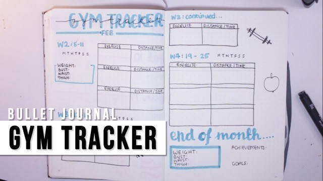 'BULLET JOURNAL | FITNESS/GYM TRACKER'