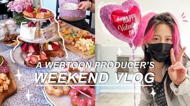 'WEBTOON VLOG Ep. 1 | I got a Promotion! Galentine\'s Day, Bullet Journaling, Meal Prep + Fitness 