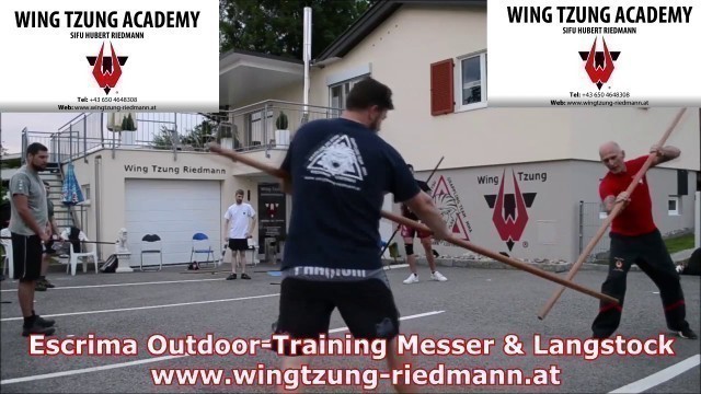 'Escrima Outdoor-Training Messer und Langstock übungen......'