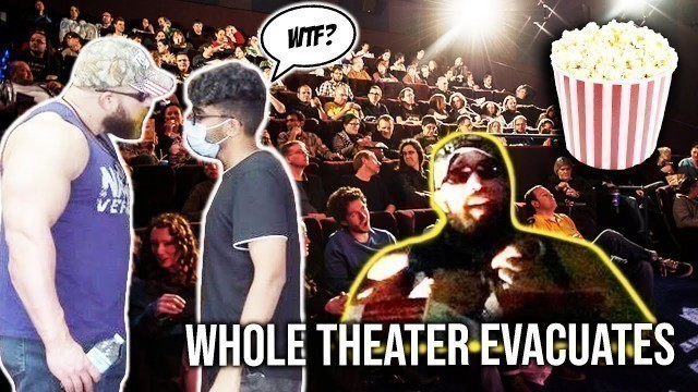 'REVIEWING MOVIE THEATRE FOOD DURING A LIVE MOVIE *WHOLE THEATRE EVACUATES*'