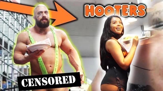 'FAKE HOOTER\'S WAITER IN BORAT THONG PRANK'