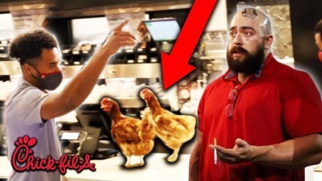 'FAKE CHICK-FIL-A EMPLOYEE PRANK (LIVE CHICKENS) ft. No One\'s Safe'