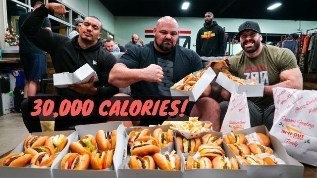 '30,000 CALORIE CHALLENGE w/ 450 LB MAN BRIAN SHAW AND LARRY WHEELS !'