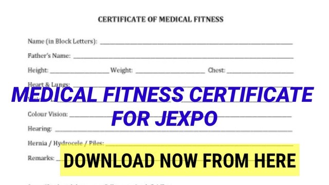 'How to download MEDICAL FITNESS CERTIFICATE FORMAT FOR JEXPO'