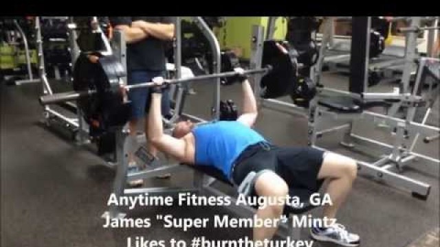 'Anytime Fitness Augusta Georgia Member James Mintz Bench Press PR #burntheturkey'