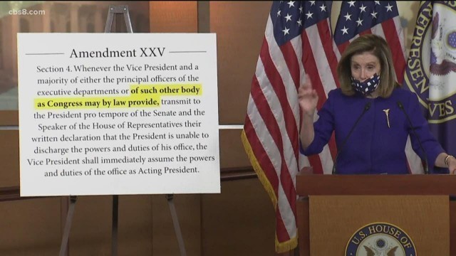 'Pelosi discusses 25th Amendment Commission on president\'s fitness to serve'