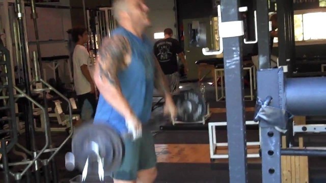 'DeFrancosGym.com - Rob Leibrock concludes his brutal workout with a timed thick barbell complex'