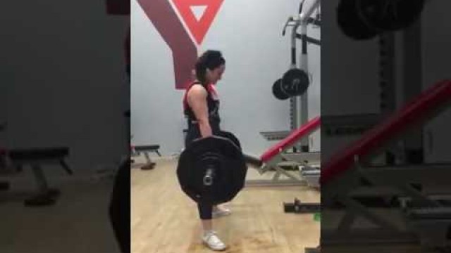 'Aspire Fitness Director Brittany Byrd sumo deadlift 255x3 (one rep shown)'