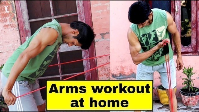 'Arms workout at home (No gym) Resistance band workout series'