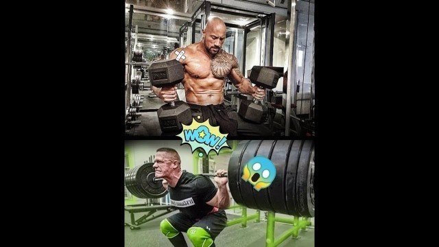 'The Rock Johnson and John Cena workout- Hard work motivation'