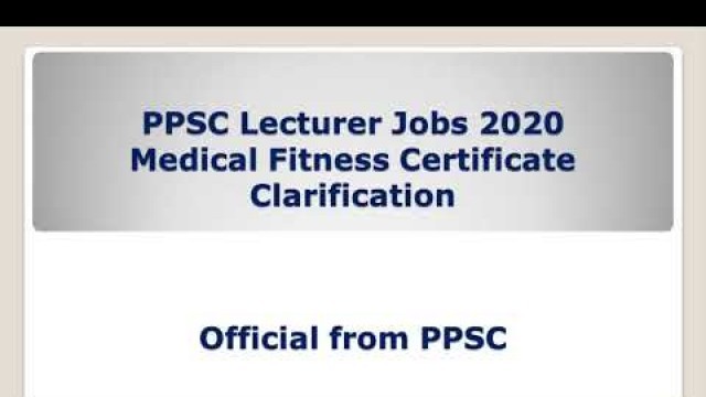 'Official Clarification Medical Certificate for PPSC Lecturers | Digitalized Solutions'