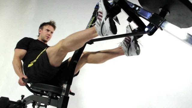 'Bodybuilding - Rob Riches Legs & Abs Workout on the Powertec Utility Bench with Leg Press'