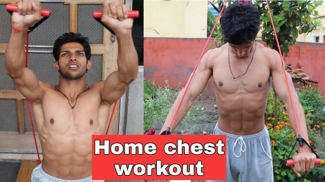 'Home chest workout (no gym) resistance band workout series'