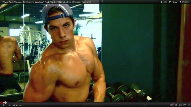 '\"Chest And Shoulder Destruction Workout\" Part 2 Natural Bodybuilder (Christian Guzman)'