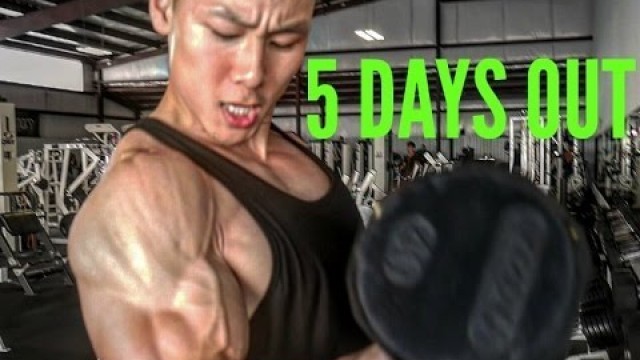 'FIVE DAYS OUT VLOG | LAST FULL BACK/BICEP WORKOUT | TC Episode  64'