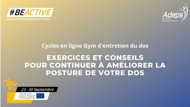 '#BeActive : Gym du dos - Exercices et conseils pour continuer à améliorer la posture de votre dos'