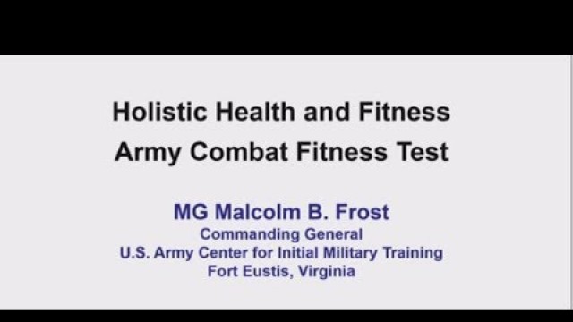 'The Role of the new Army Combat Fitness Test'