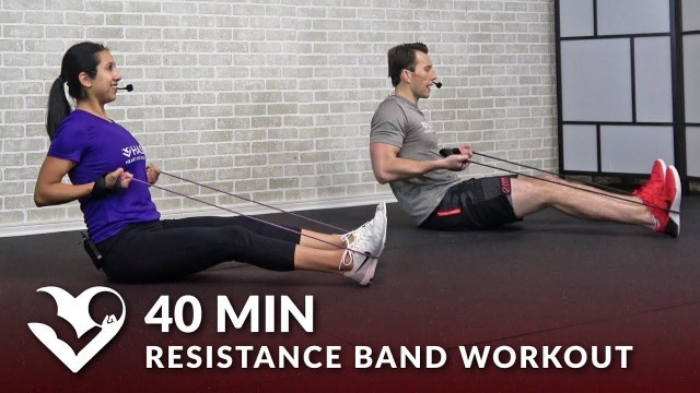 '40 Minute Total Body Resistance Band Workout - Elastic Exercise Band Workouts for Women & Men'