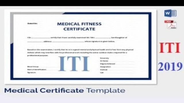 '2019 ITI (M & E both) Medical Fitness Certificate.[How to Download Format?]'