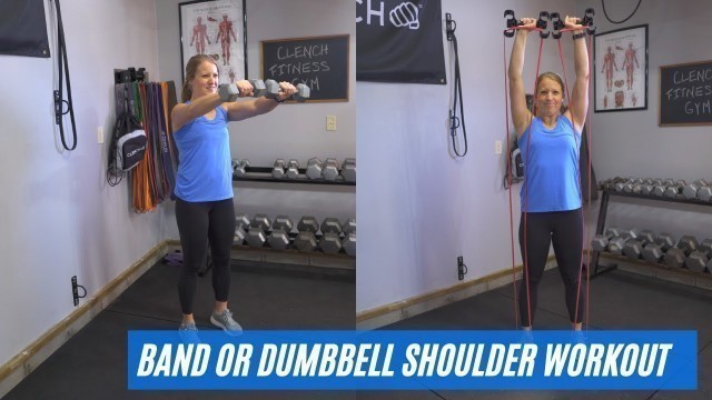 'Resistance Band Shoulder Workout - Dumbbells or Bands'