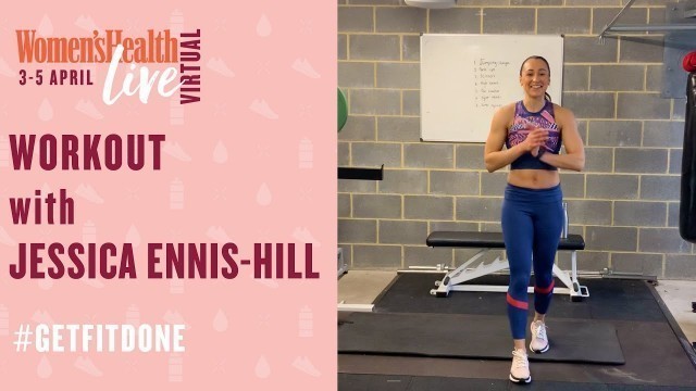 '45 Minute Total Body Home Workout with Jessica Ennis-Hill | | Women\'s Health Live'