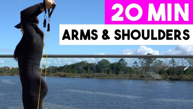 '20 Min Arms & Shoulders Resistance Band Workout (AT HOME) | Arm & Shoulder Workouts for Women'