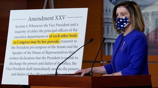 'Pelosi unveils 25th Amendment bid, questions Trump\'s fitness to serve after COVID diagnosis | ABC7'