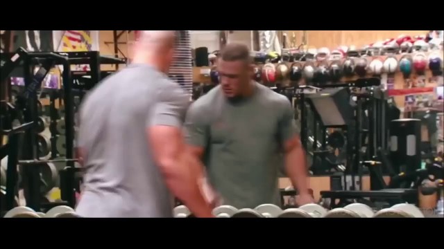 '#John cena# vs #Rock Johnson# gym training 