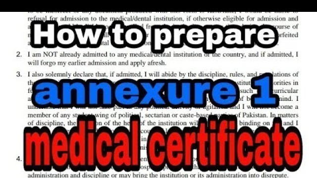 'UHS adm process-preparation of annexure and medical fitness certificate.'