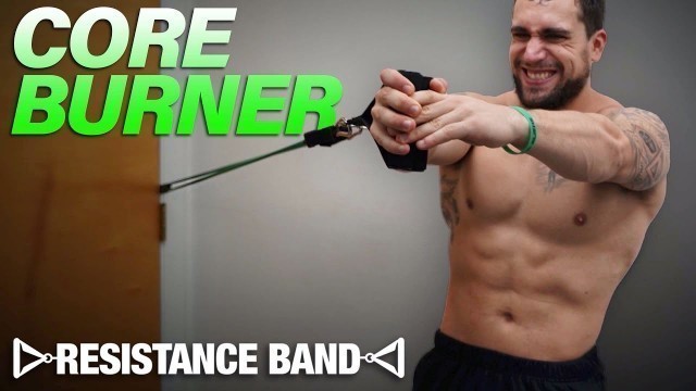 'Resistance Band Core Workout At Home to Get Ripped Abs & Obliques!'