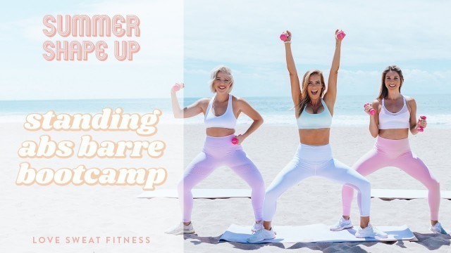 'Standing Abs Barre Bootcamp | NO Crunch Belly Pooch Workout'